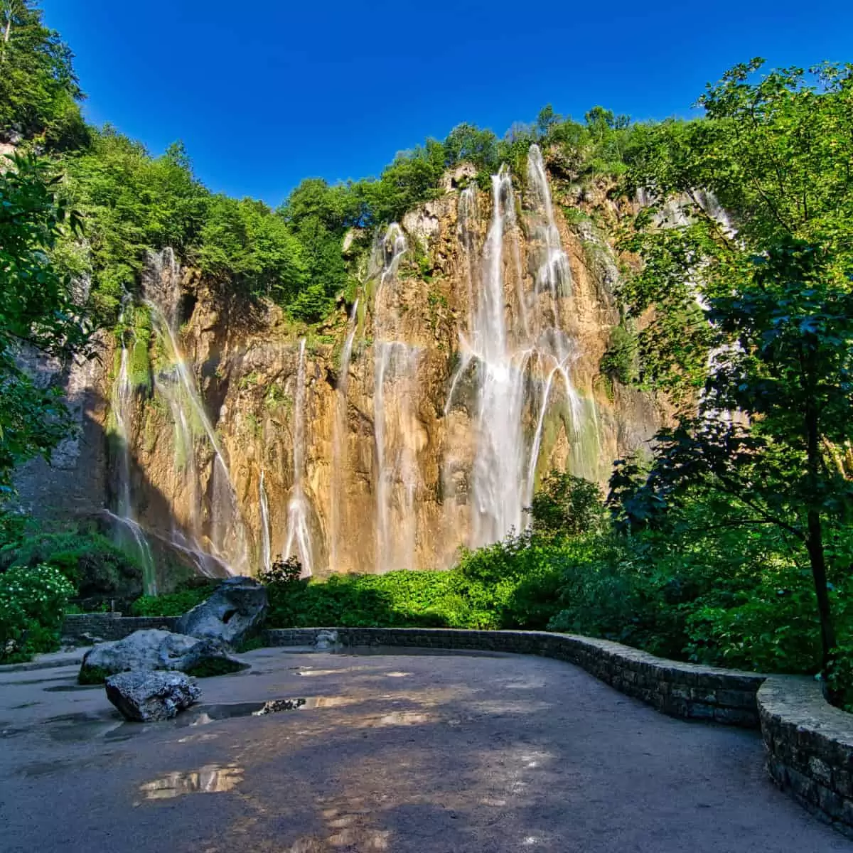 The Magnificent Big Waterfall at Plitvice Lakes National Park